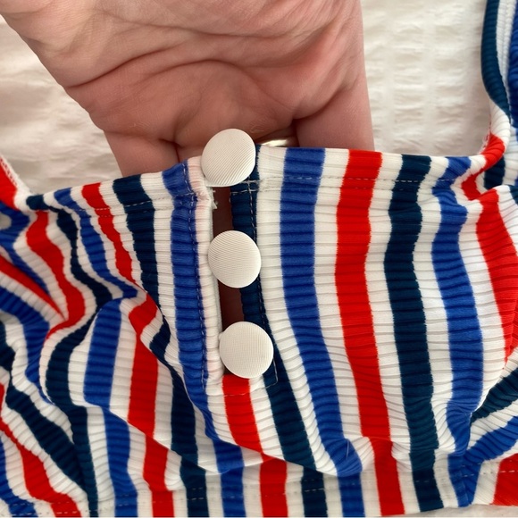Target Xhileration Red White & Blue striped Bikini Top size D/DD - Picture 8 of 16